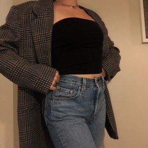 Plaid Vintage blazer. Super chic and stylish.